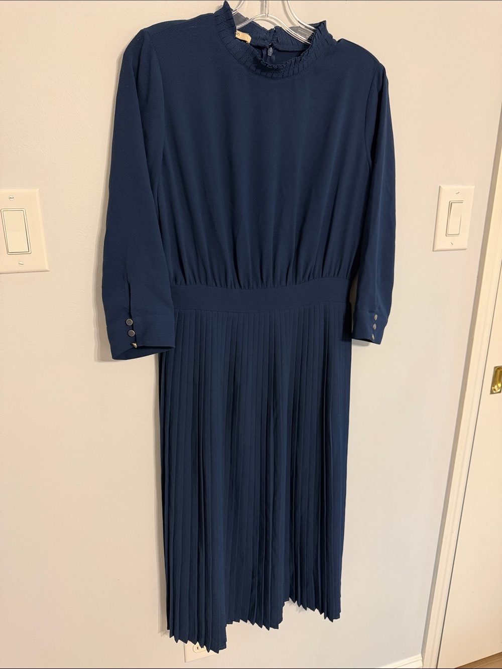 Sessun Arkadelphia pleated navy dress MEDIUM